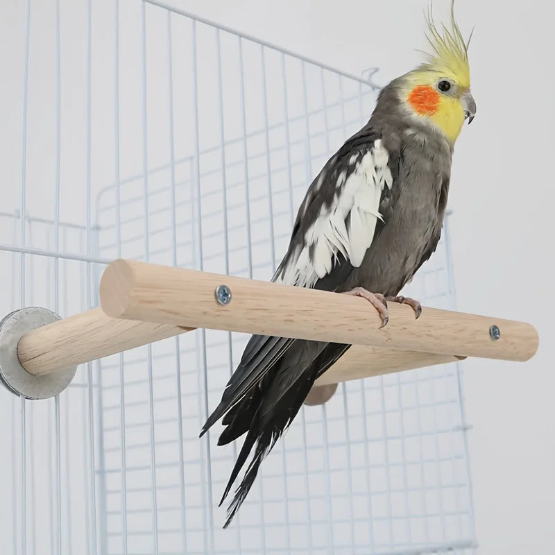 Wooden Bird Perch Stand Parrot Play Toys Supplies