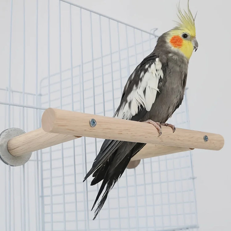 Wooden Bird Perch Stand Parrot Play Toys Supplies