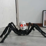 Halloween Animatronic Doll Face Spider Motion Activated Glowing Eyes Sound Control Scary Walking Toy Haunted House Prop