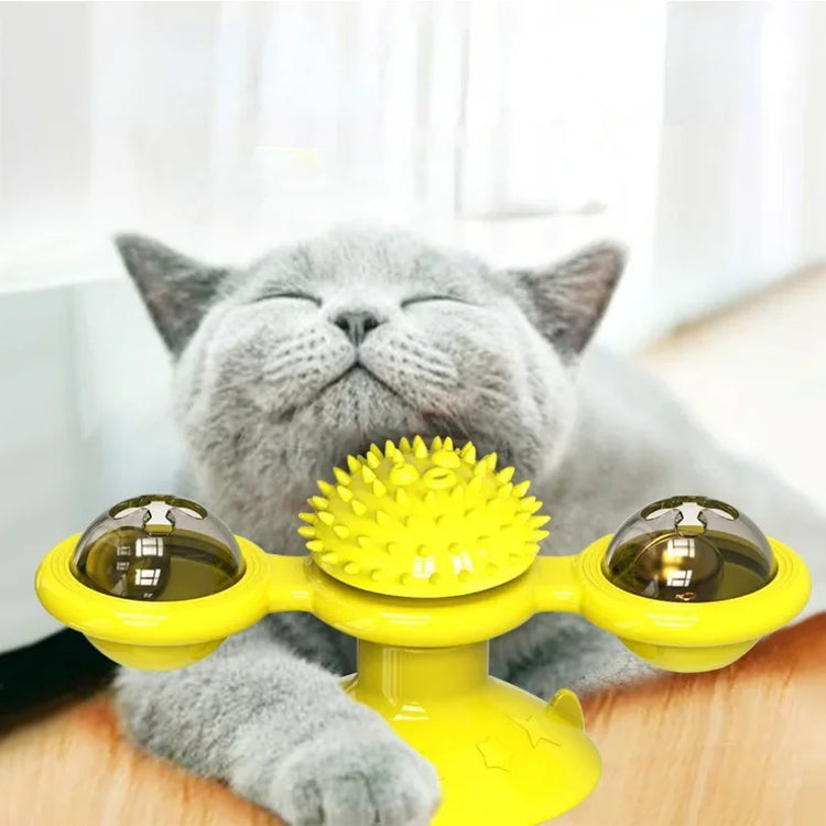 Windmill Cat Toy Interactive Puzzle Game Whirligig