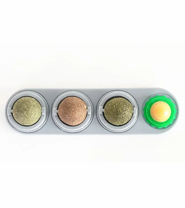 4in1 Rotating Catnip Silvervine Ball Teeth Cleaning Toy Safe