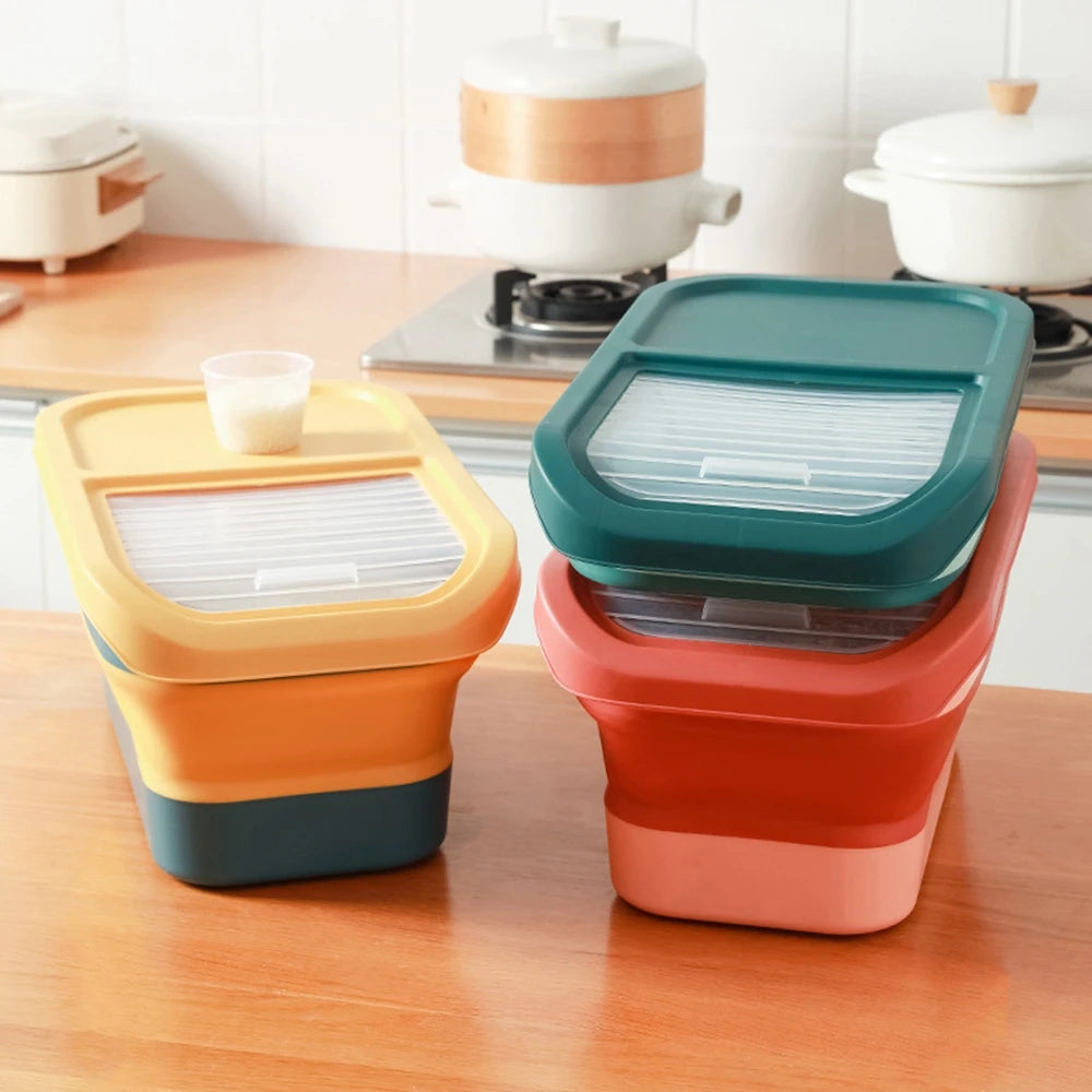 Collapsible Cat Dog Food Storage Container Airtight Box