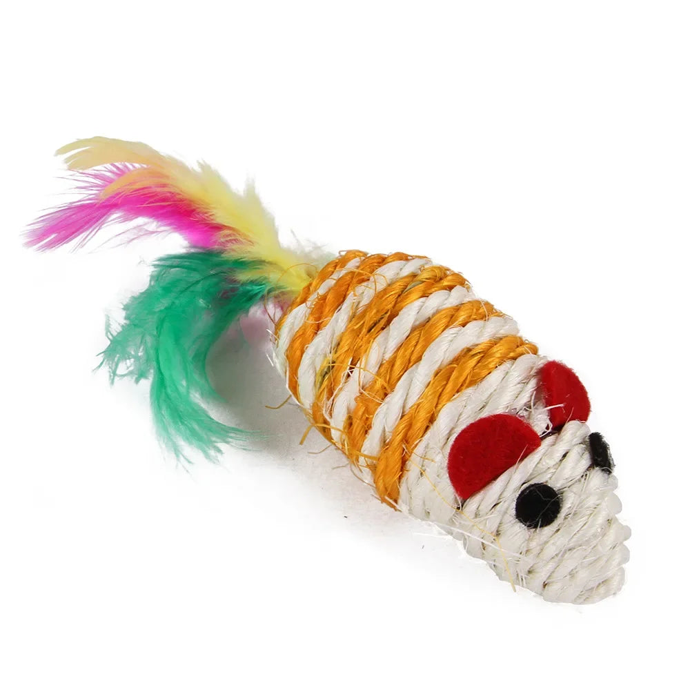 22 Pack Cat Toys Interactive Set Sisal Mouse Bell