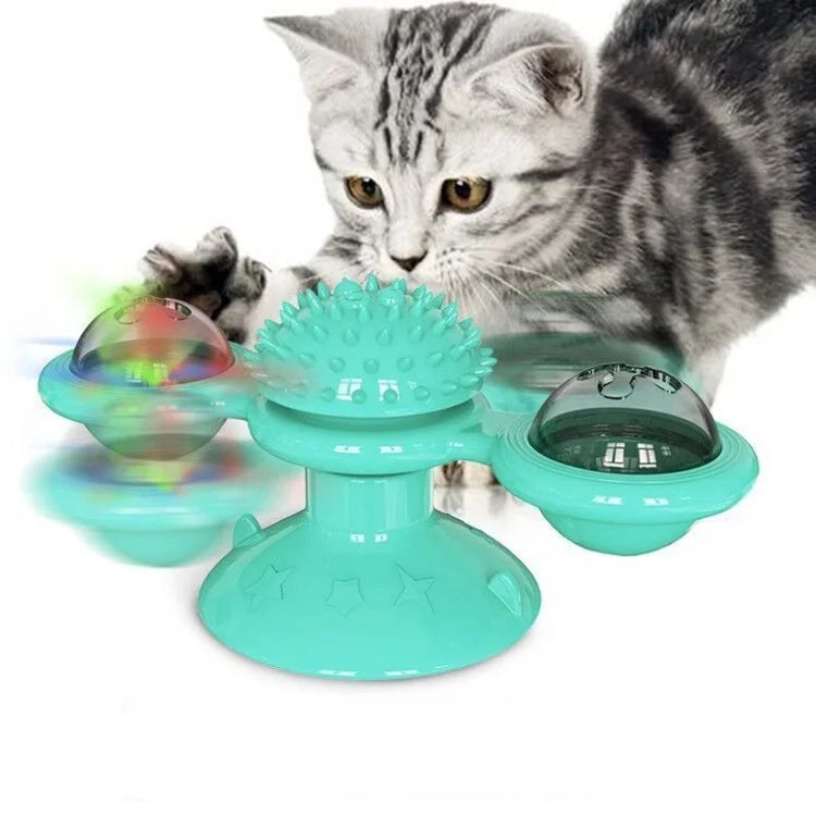 Windmill Cat Toy Interactive Puzzle Game Whirligig