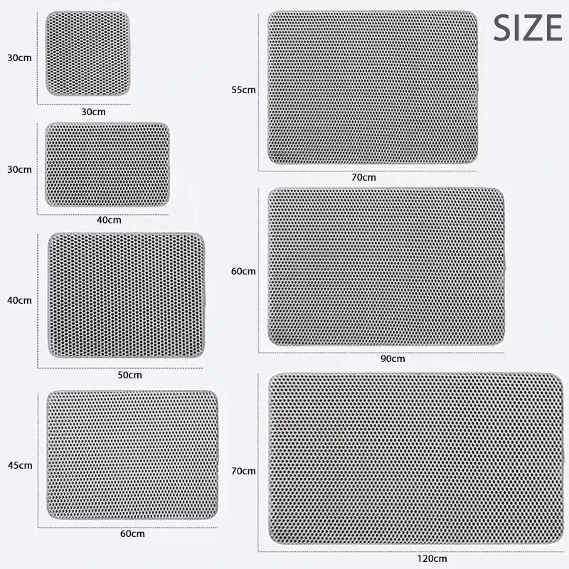 Double Layer Cat Litter Mat Waterproof Toilet Rug