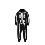 Parent-child Party Scary Skulls Cosplay Suits Luminous Skeleton Shape Costumes for Kids Adults Families Halloween Cos Clothing