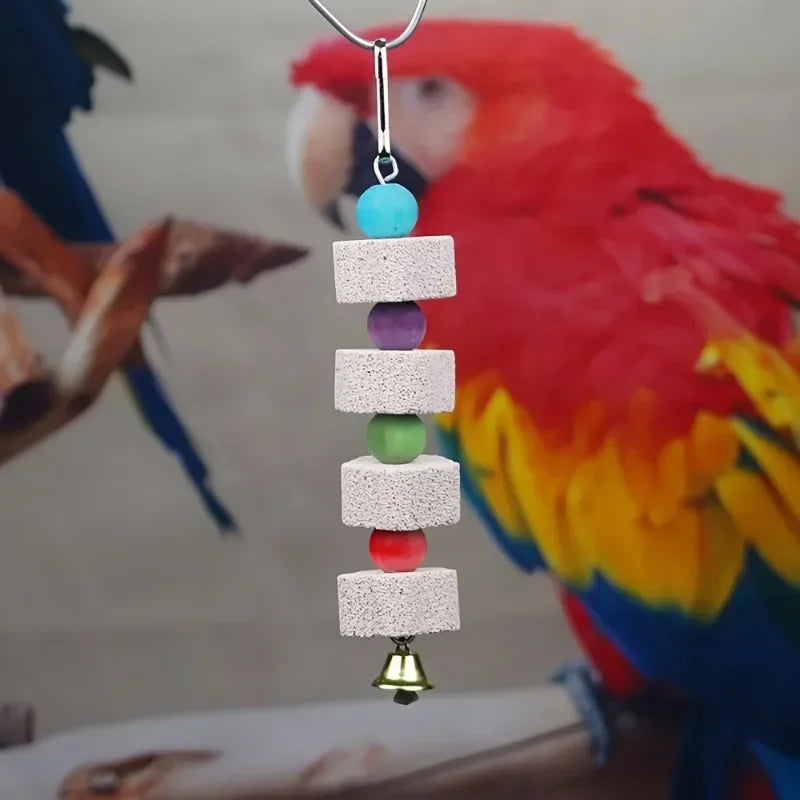 Flower Bird Molar Parrot Grinding Stone Cage Toy