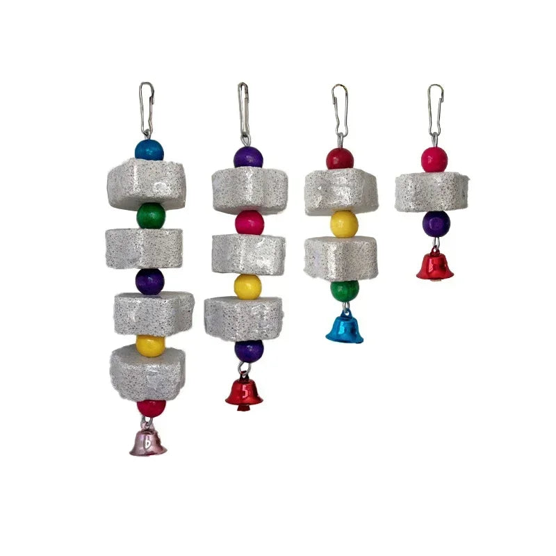 Flower Bird Molar Parrot Grinding Stone Cage Toy