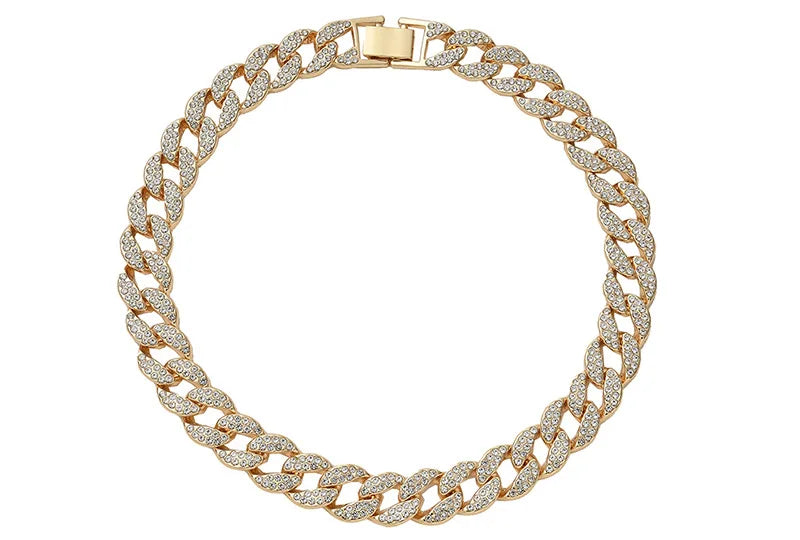 Dog Gold Chain Luxury Diamond Collar Metal Necklace