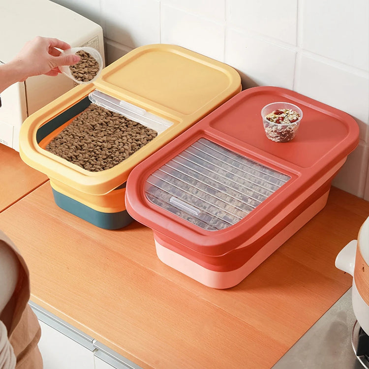 Collapsible Cat Dog Food Storage Container Airtight Box