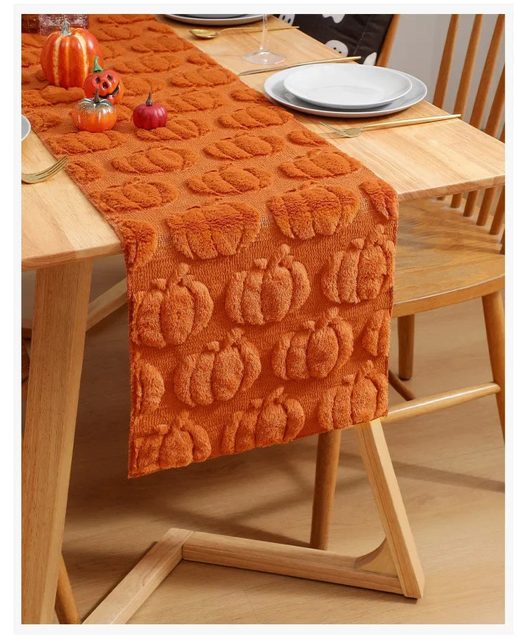 Halloween Table Runner ,Fall Pumpkin Ghost Decorations Party and Dining Decorations Fall Thanksgiving Dining Table Harvest Decor