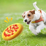 Plush Dog Pizza Squeak Chew Grinding Teeth Toy Supplies