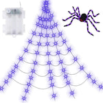Practical 8 Modes Halloween Spider Web Lights Waterproof 250 LEDs LED Spider Net 5m Big Scary Giant Spider Party