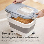 Collapsible Cat Dog Food Storage Container Airtight Box
