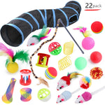 22 Pack Cat Toys Interactive Set Sisal Mouse Bell