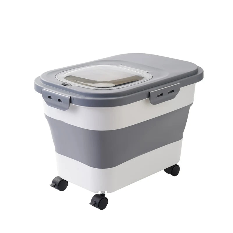 Collapsible Cat Dog Food Storage Container Airtight Box
