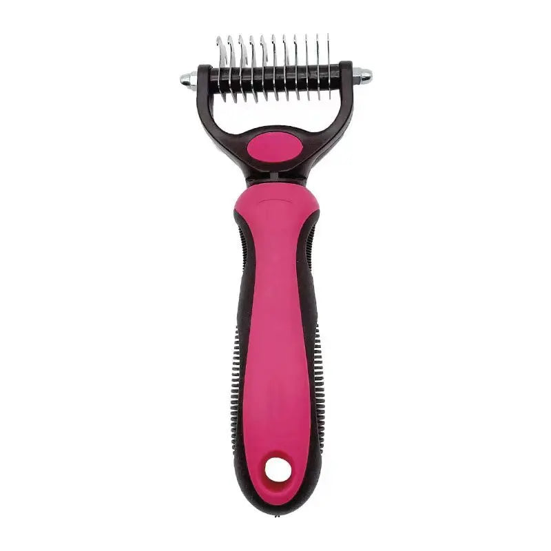 Dual-Sided Undercoat Rake Pet Grooming Comb for Dogs & Cats