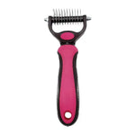Dual-Sided Undercoat Rake Pet Grooming Comb for Dogs & Cats