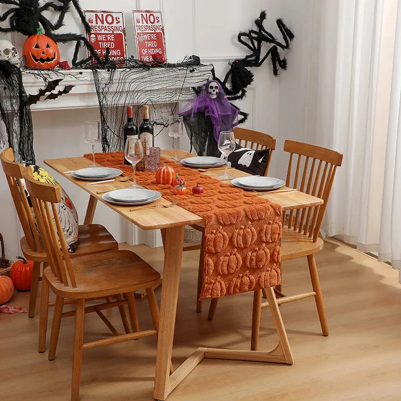 Halloween Table Runner ,Fall Pumpkin Ghost Decorations Party and Dining Decorations Fall Thanksgiving Dining Table Harvest Decor