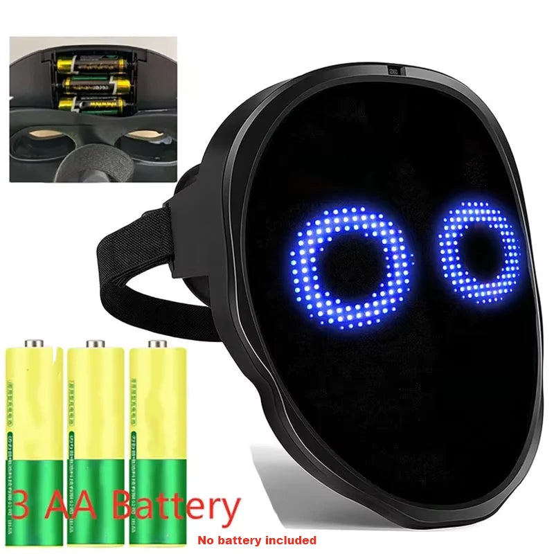 Party LED Light up Mask Gesture Sensing Smart Display LED Face Masks Programmable Bluetooth App Control Transforming Mask