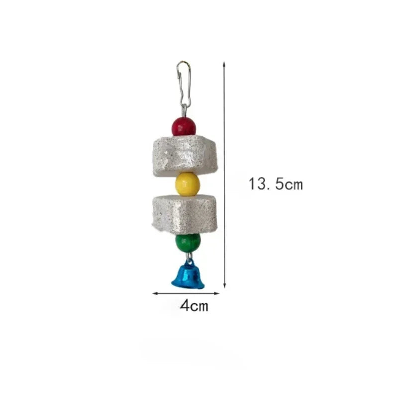 Flower Bird Molar Parrot Grinding Stone Cage Toy
