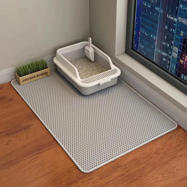 Double Layer Cat Litter Mat Waterproof Toilet Rug