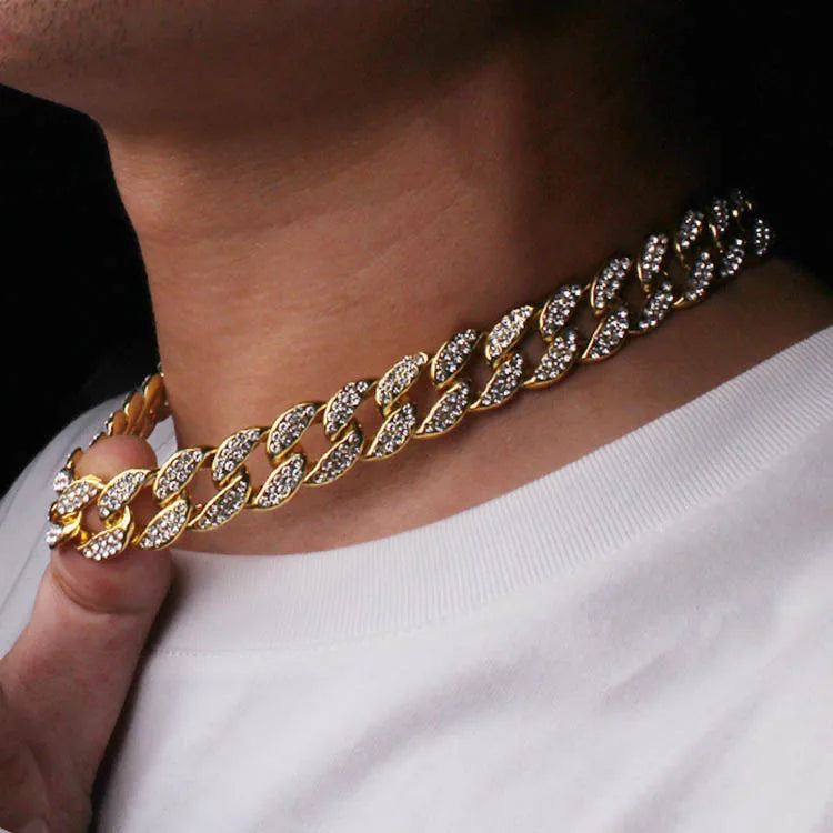 Dog Gold Chain Luxury Diamond Collar Metal Necklace
