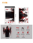 Halloween Static Cling Stickers Scary Ghost Woman Bloody Handprint Window Decals Spooky Party Home Decor Horror Decorations