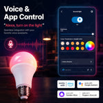 Matter WiFi E27 Smart LED Light Bulbs Dimmable RGB+2700K-6500K Lamp Work With Ewelink Apple Home Alexa Google Home Yandex Alice