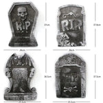 4pcs Foam Skeleton Rip Tombstone Halloween Party Decoration Grave Bat Horror House Prop Decor Ornament Halloween Party Supply