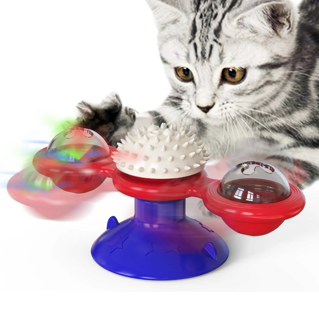 Windmill Cat Toy Interactive Puzzle Game Whirligig