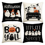 1pc/4pcs Halloween decoration pillow cover, trick or treat cushion cover, ghost, pumpkin head, bat decoration sofa cushion cover