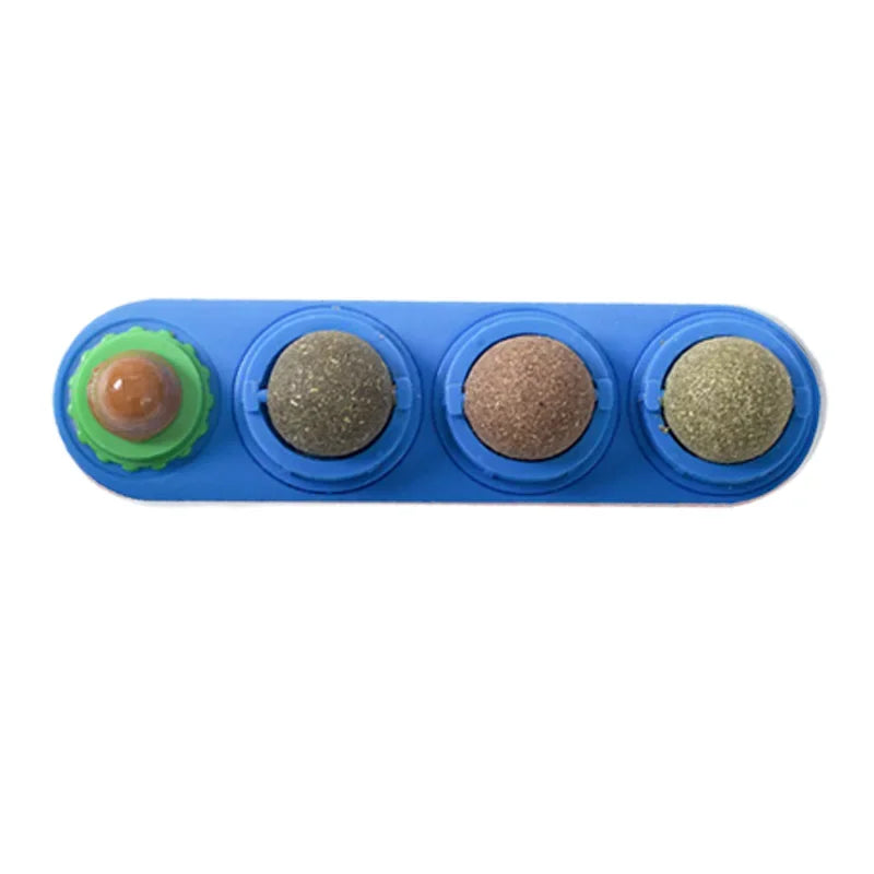 4in1 Rotating Catnip Silvervine Ball Teeth Cleaning Toy Safe