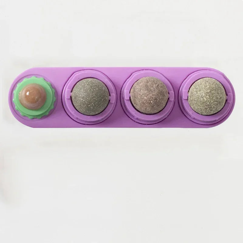 4in1 Rotating Catnip Silvervine Ball Teeth Cleaning Toy Safe