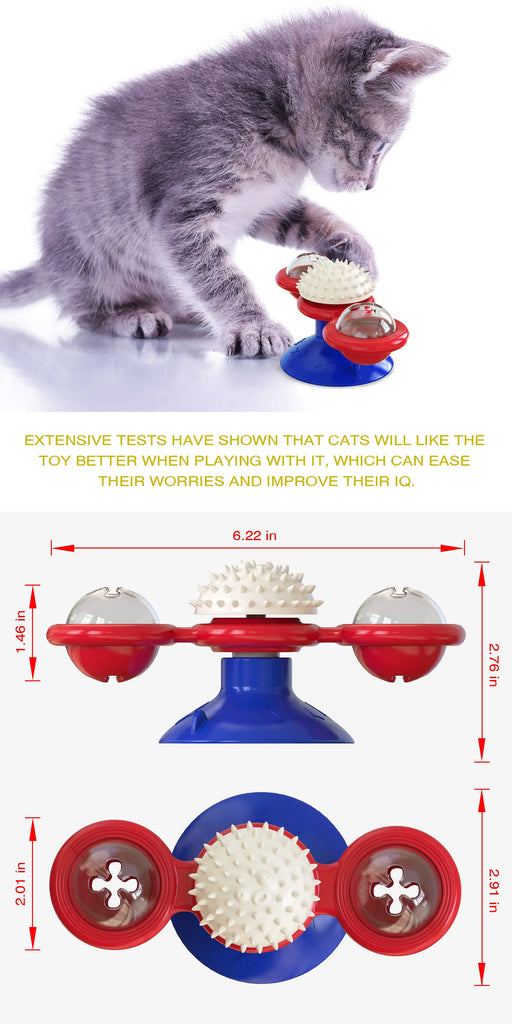 Windmill Cat Toy Interactive Puzzle Game Whirligig