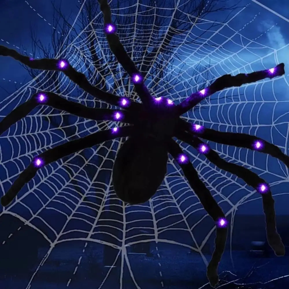Practical 8 Modes Halloween Spider Web Lights Waterproof 250 LEDs LED Spider Net 5m Big Scary Giant Spider Party