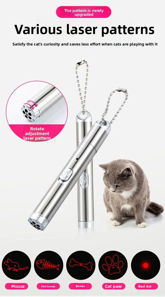 3in1 Laser Pen Cat Teaser Purple Light Laser Toy