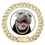 Dog Gold Chain Luxury Diamond Collar Metal Necklace
