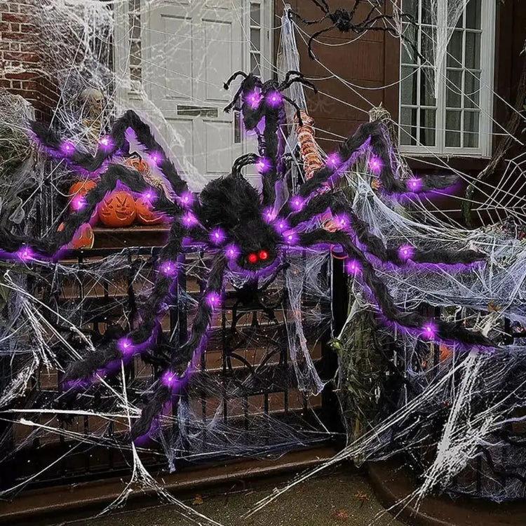 Practical 8 Modes Halloween Spider Web Lights Waterproof 250 LEDs LED Spider Net 5m Big Scary Giant Spider Party