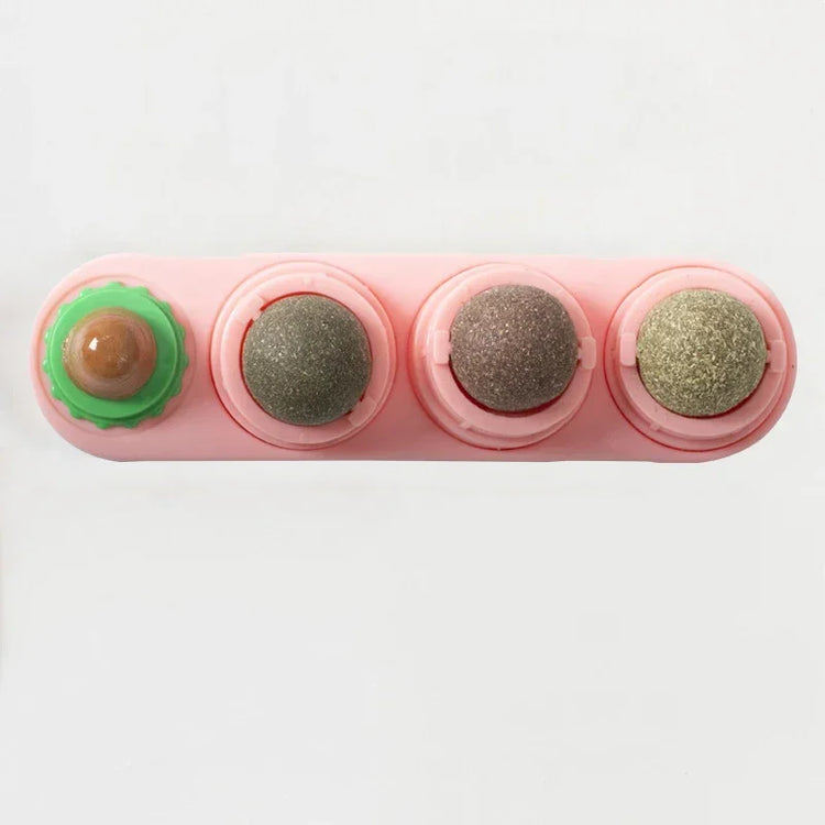 4in1 Rotating Catnip Silvervine Ball Teeth Cleaning Toy Safe