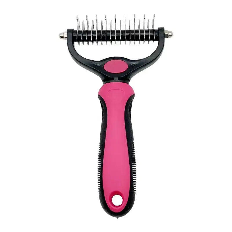 Dual-Sided Undercoat Rake Pet Grooming Comb for Dogs & Cats