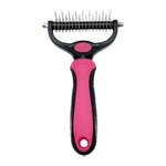 Dual-Sided Undercoat Rake Pet Grooming Comb for Dogs & Cats