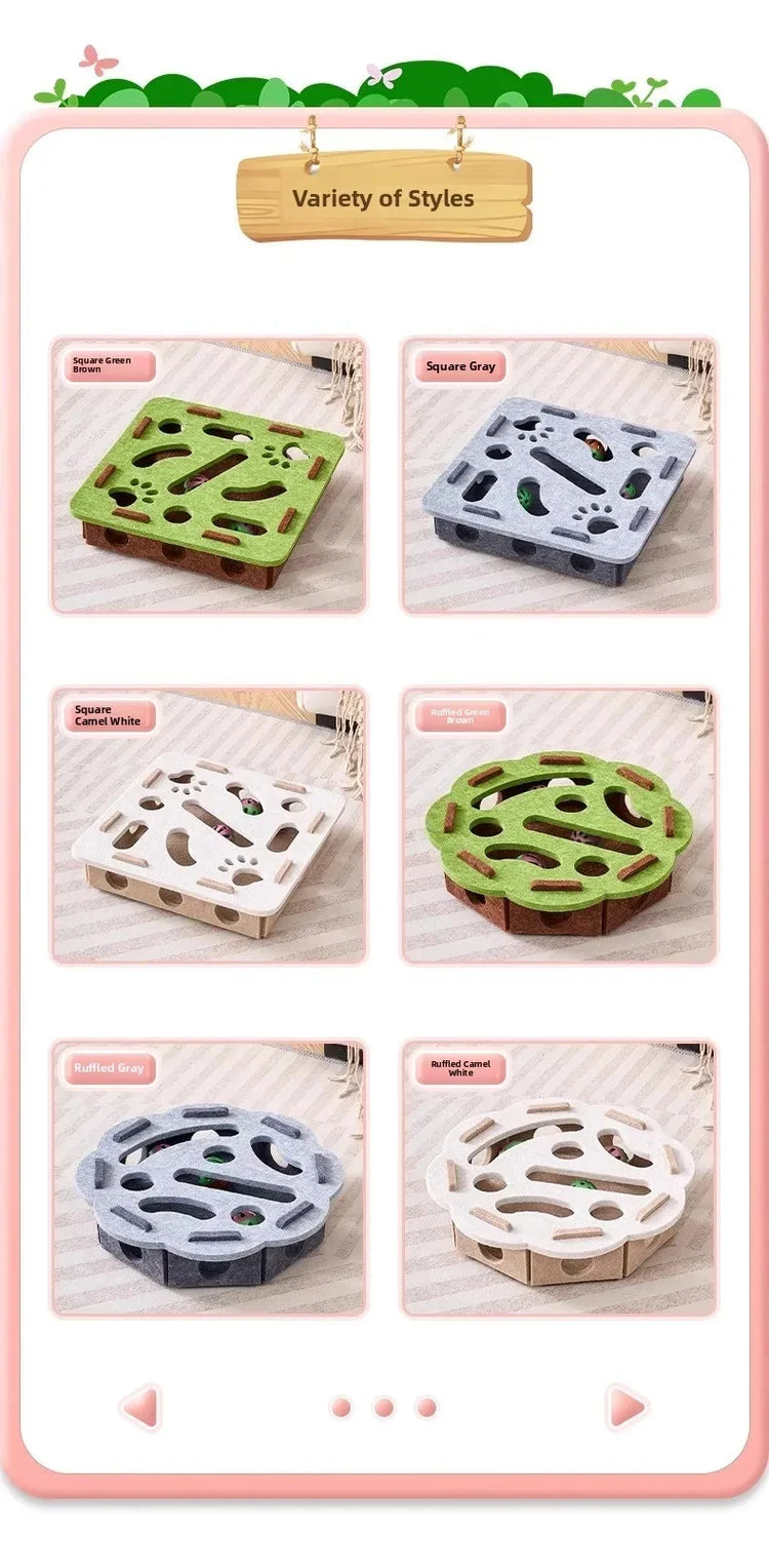 Cat Puzzle Toy Felt Box Exercise Ball Indoor Hunting