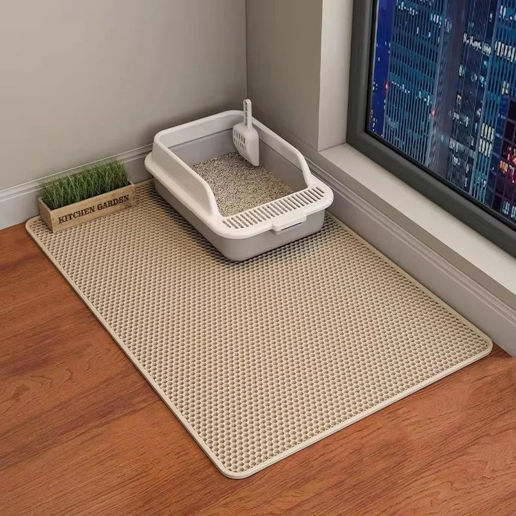 Double Layer Cat Litter Mat Waterproof Toilet Rug