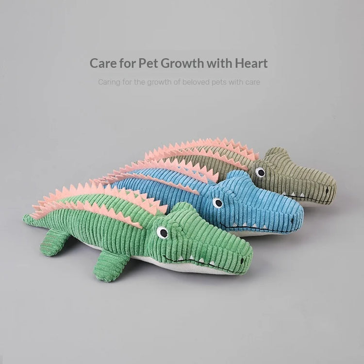 Realistic Crocodile Plush Squeaky Chew Puppy Teeth Toy