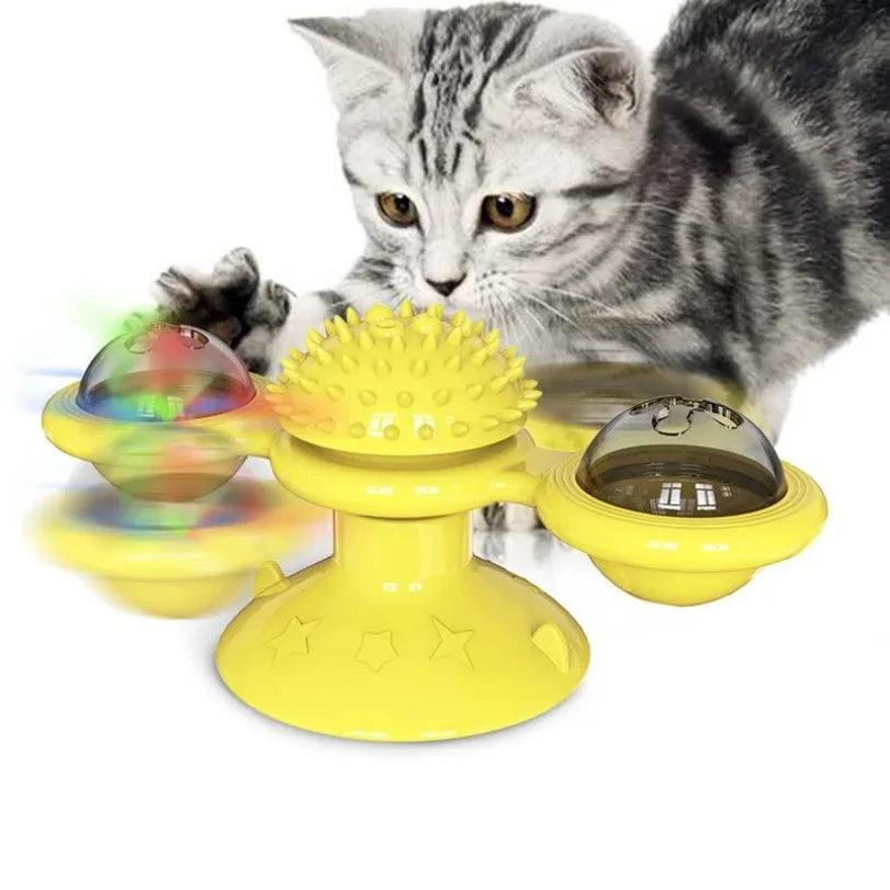 Windmill Cat Toy Interactive Puzzle Game Whirligig