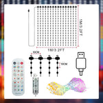 LED Christmas Curtain Light Holiday Fairy Lamp App Control Music Sync DIY Pattern Waterproof for Indoor Outdoor Party Home Decor