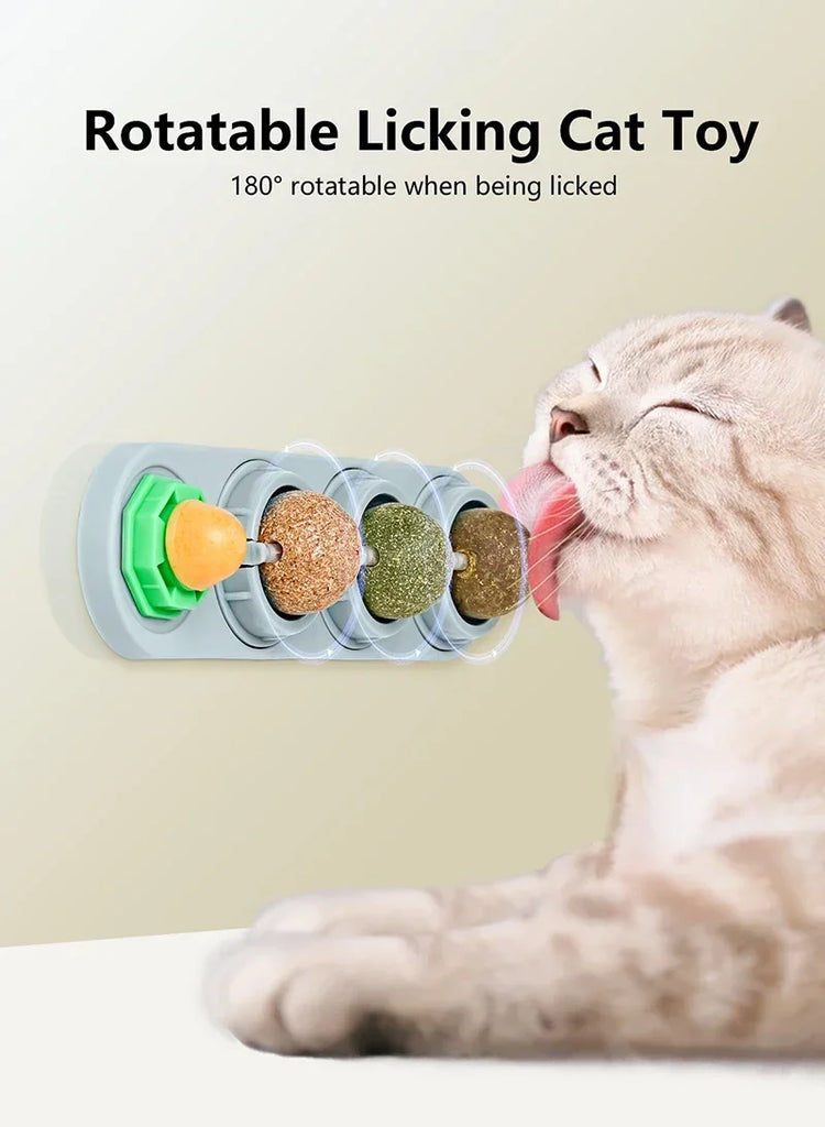 4in1 Rotating Catnip Silvervine Ball Teeth Cleaning Toy Safe