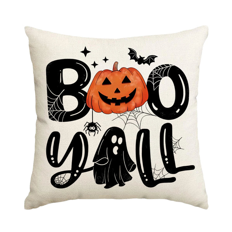 1pc/4pcs Halloween decoration pillow cover, trick or treat cushion cover, ghost, pumpkin head, bat decoration sofa cushion cover