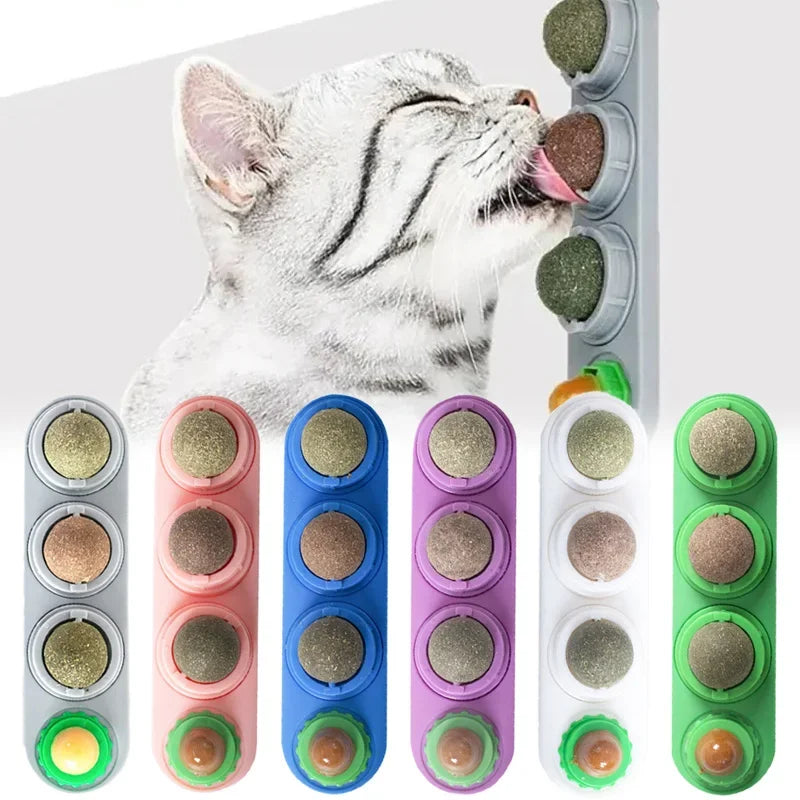 4in1 Rotating Catnip Silvervine Ball Teeth Cleaning Toy Safe
